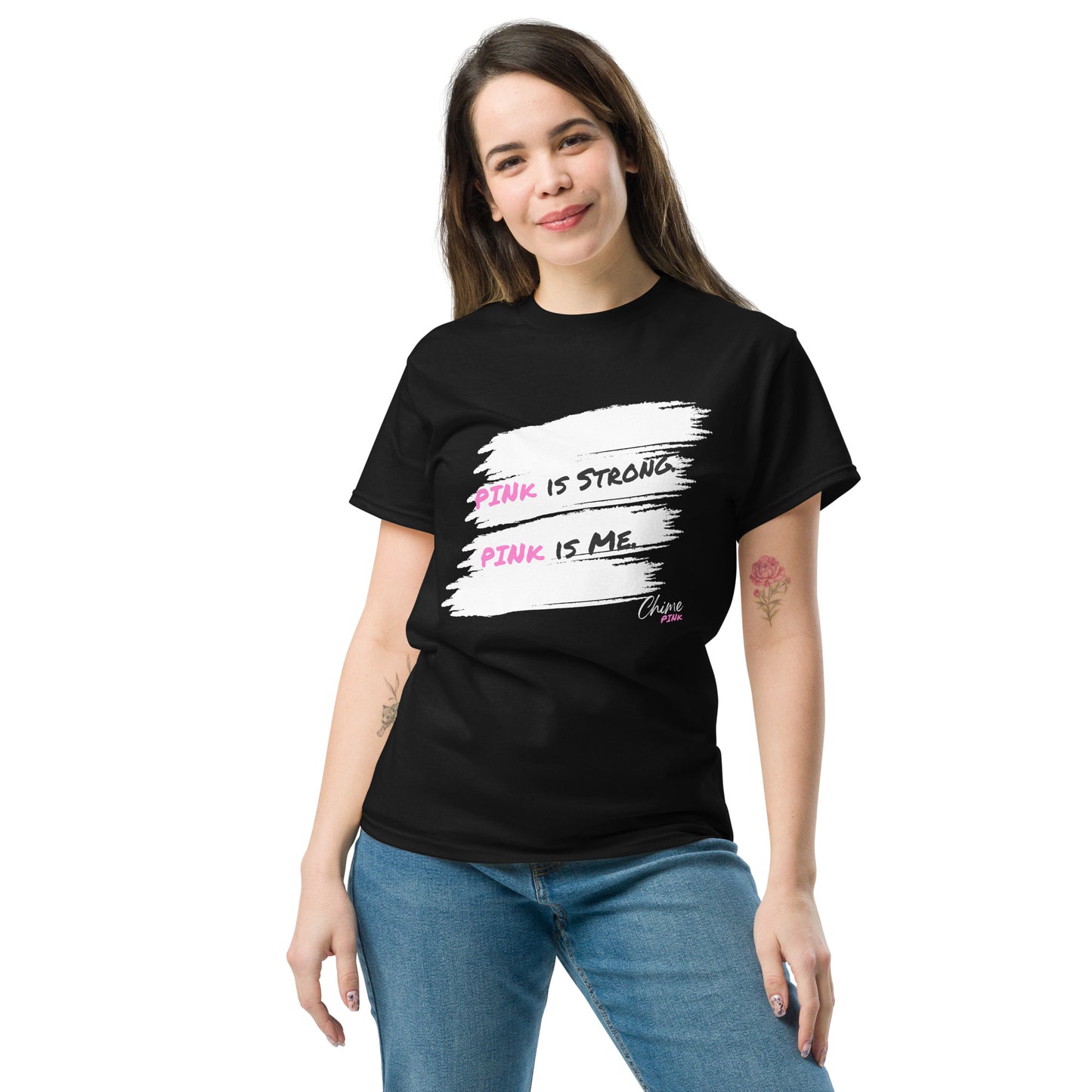 Black "PINk is Strong. PINk is Me." tee