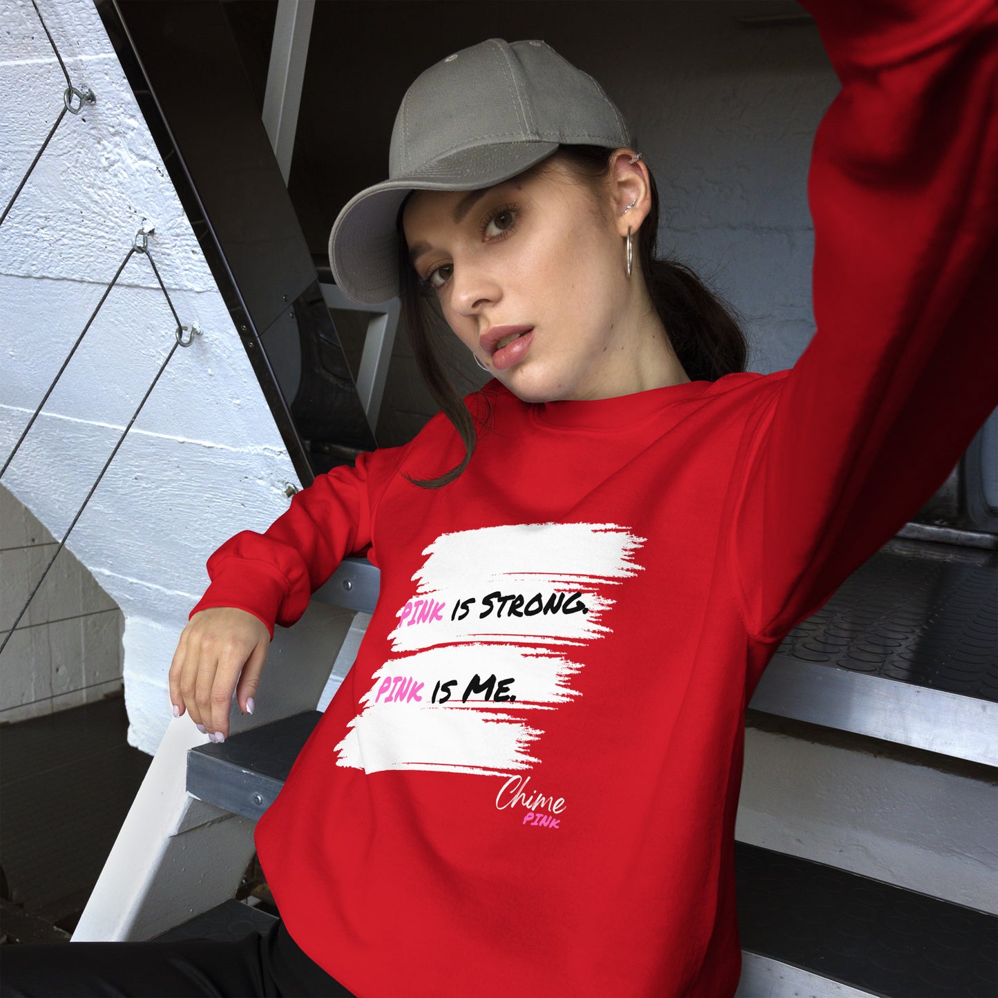 Red "PINk is Strong. PINk is Me" Sweatshirt