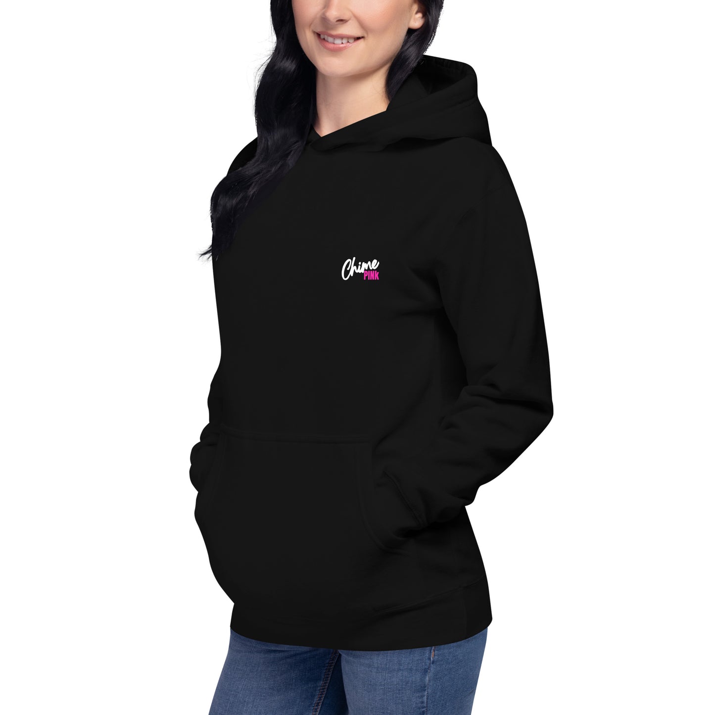 Black "Chime PINk" Hoodie