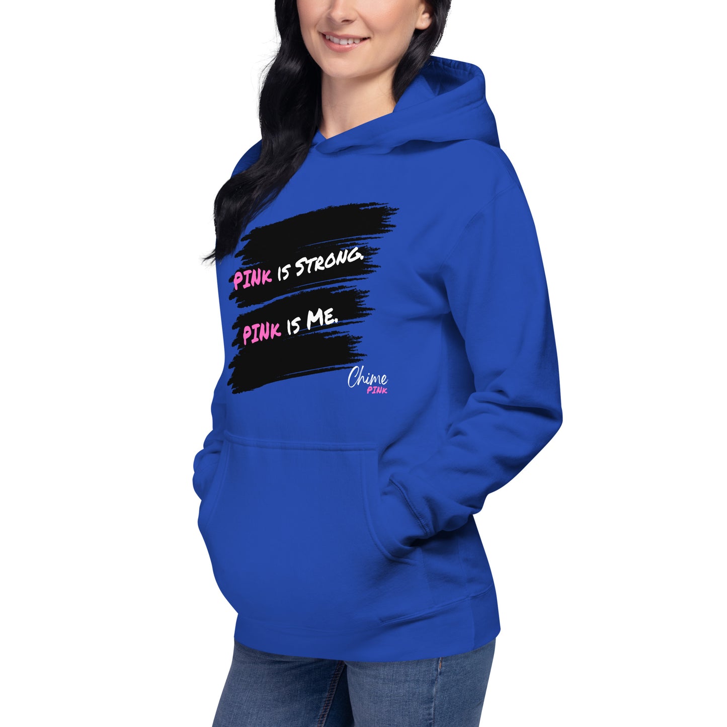 Poppin' blue "PINk is Strong. PINk is Me." Hoodie