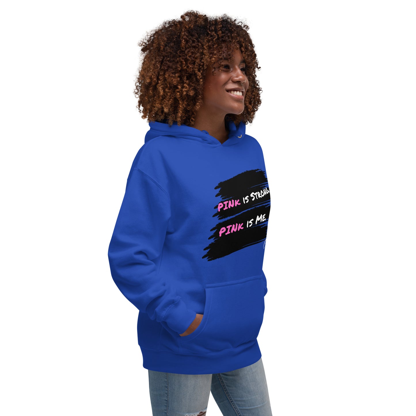 Poppin' blue "PINk is Strong. PINk is Me." Hoodie