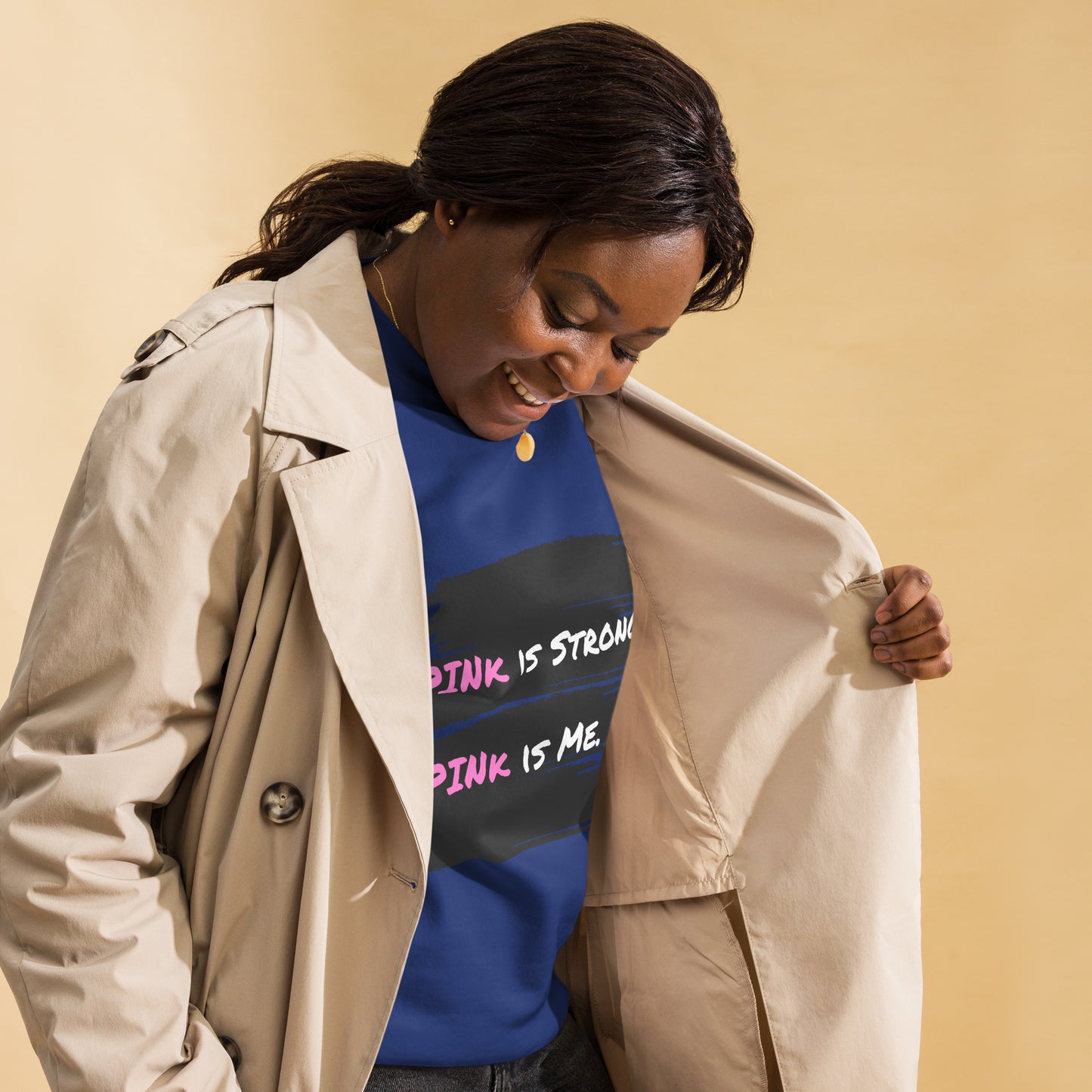 Poppin' blue "PINk is Strong. PINk is Me." Sweatshirt