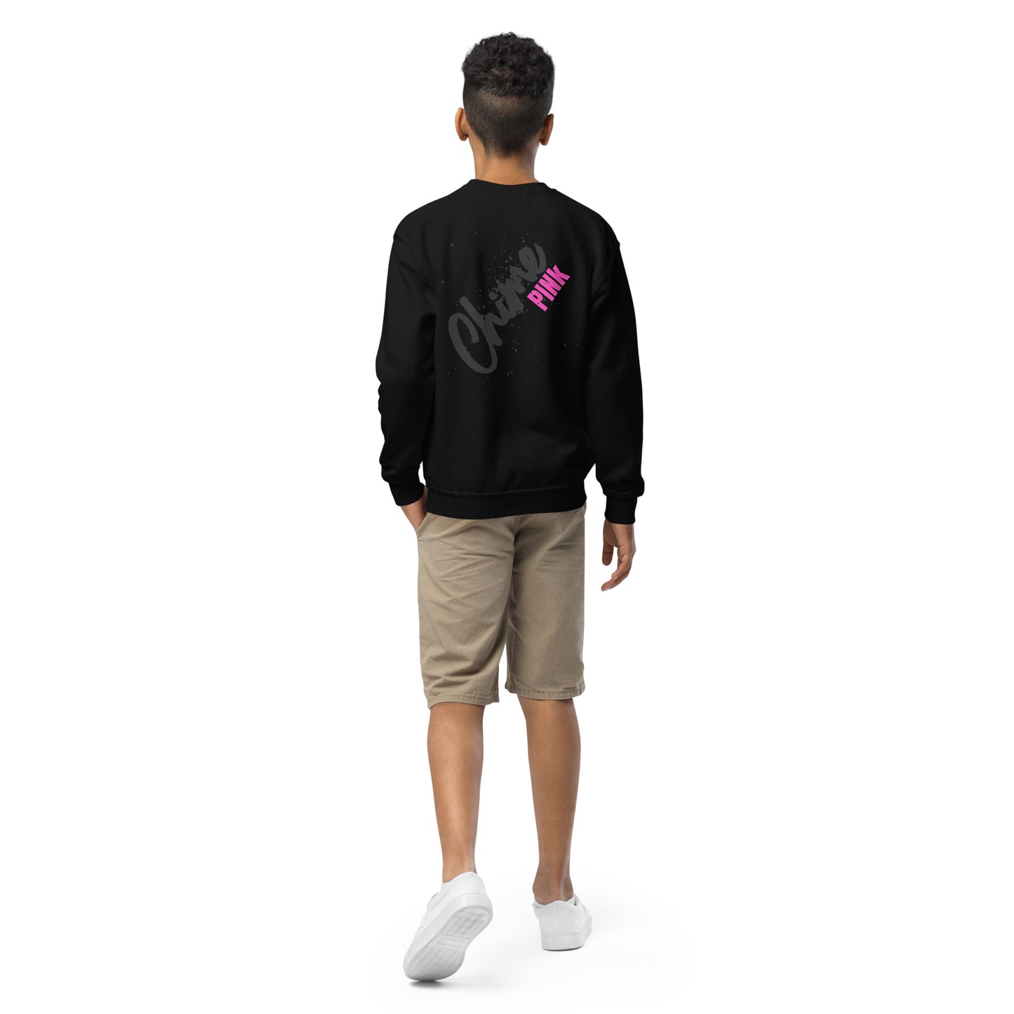 Black "Chime PINk" Youth sweatshirt