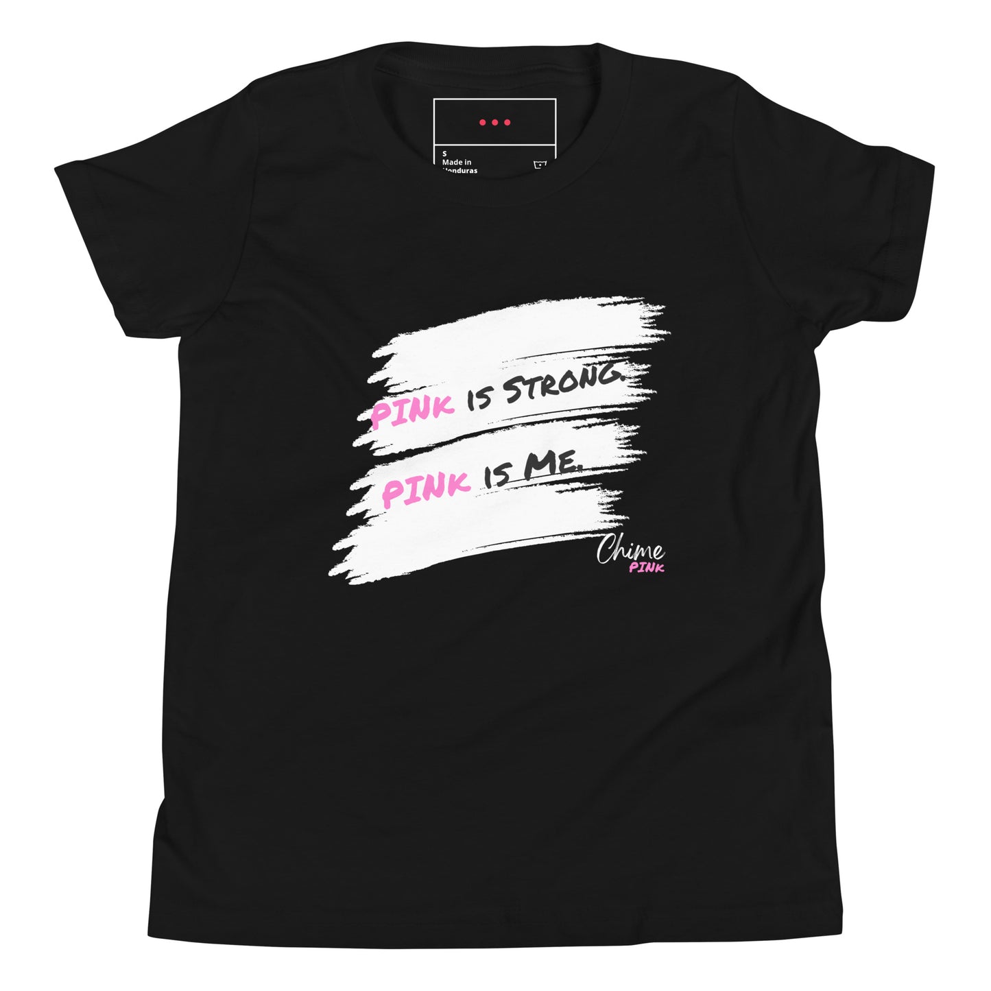 Black "PINk is Strong. PINk is Me" Youth T-Shirt