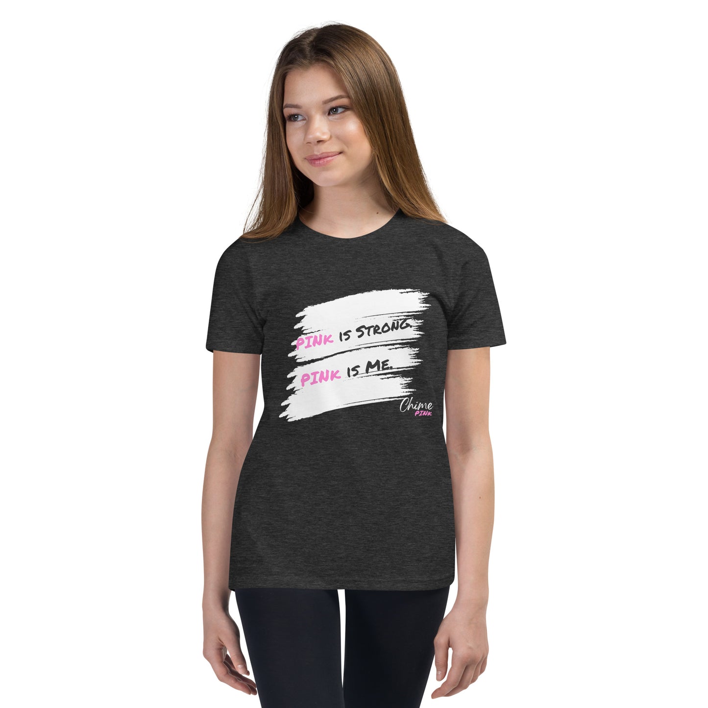 "PINk is Strong. PINk is Me" Youth T-Shirt (Dark Gray)