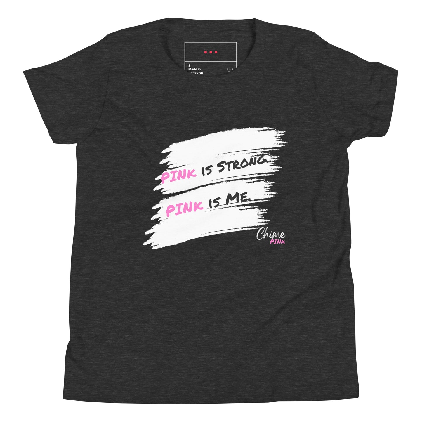 "PINk is Strong. PINk is Me" Youth T-Shirt (Dark Gray)