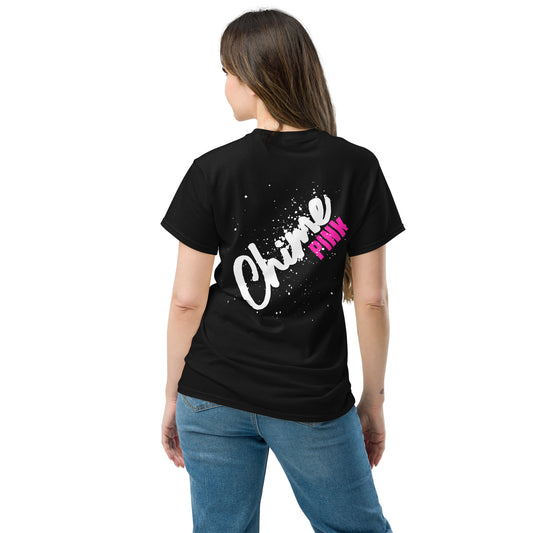 Black "Chime PINk "tee (white logo F&B)