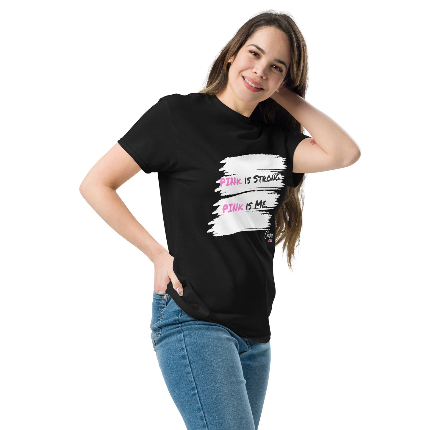Black "PINk is Strong. PINk is Me." tee