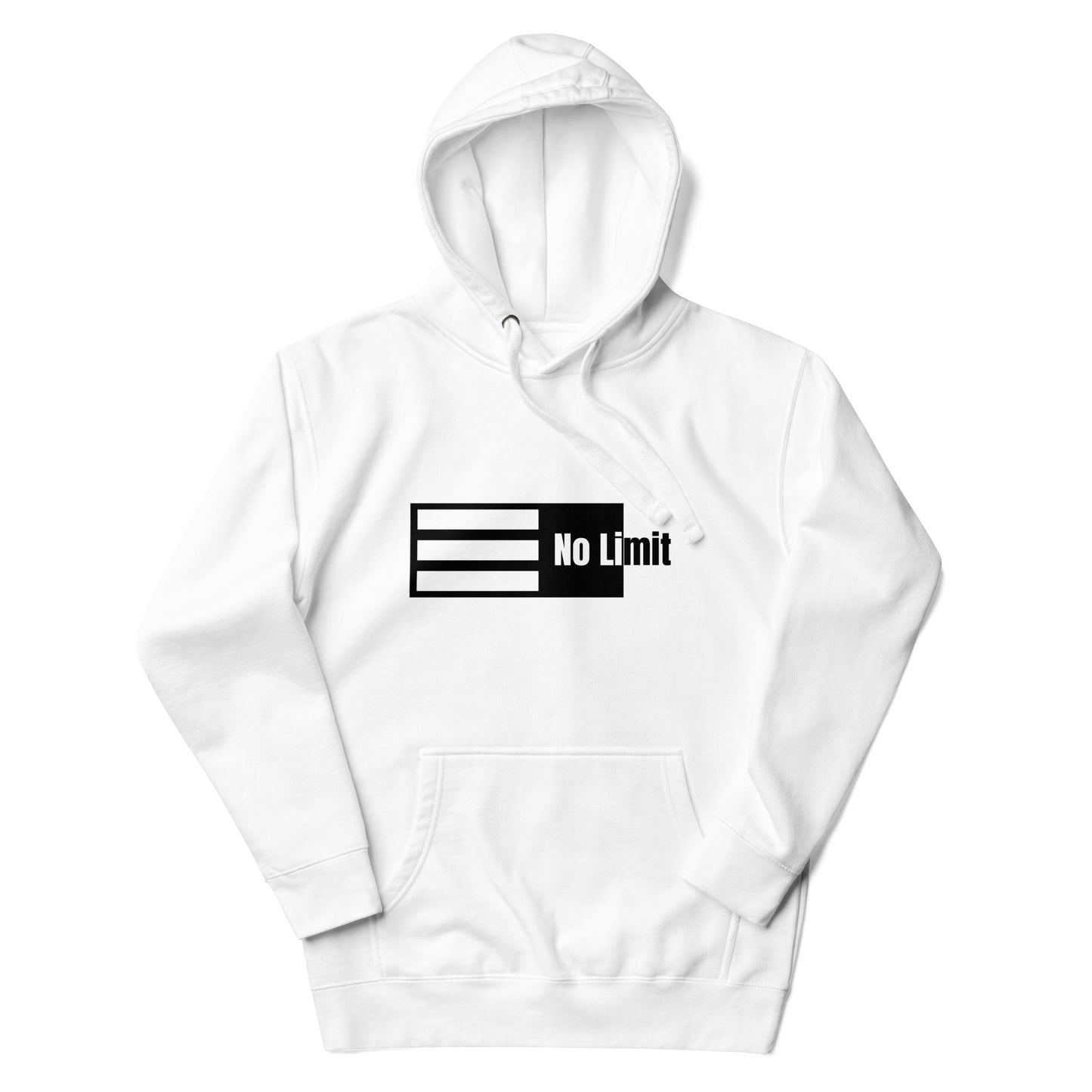 White "No Limit" Unisex Hoodie