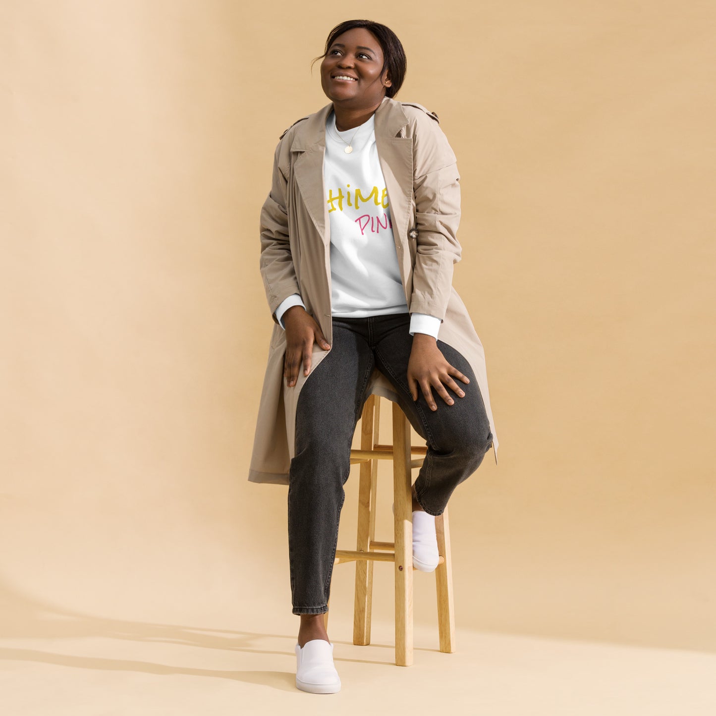 White "Chime PINk" Sweatshirt