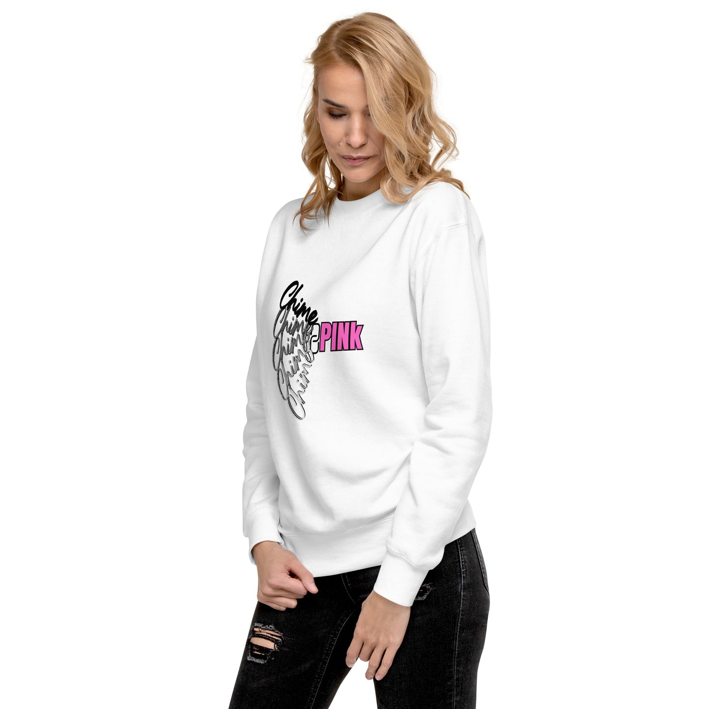 White "Chime PINk" Sweatshirt