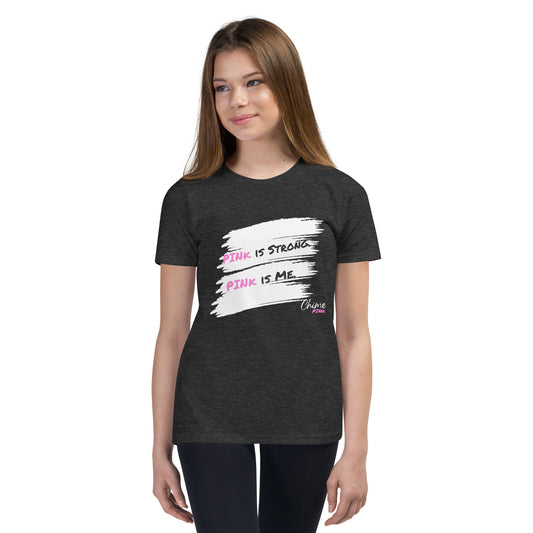 "PINk is Strong. PINk is Me" Youth T-Shirt (Dark Gray)